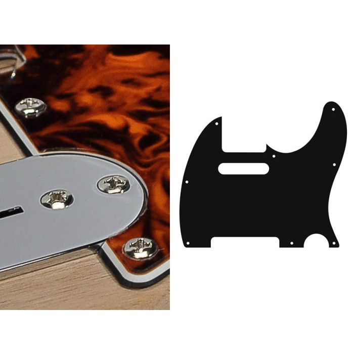 Pickguard Tele, 3 ply, marble orange, standard