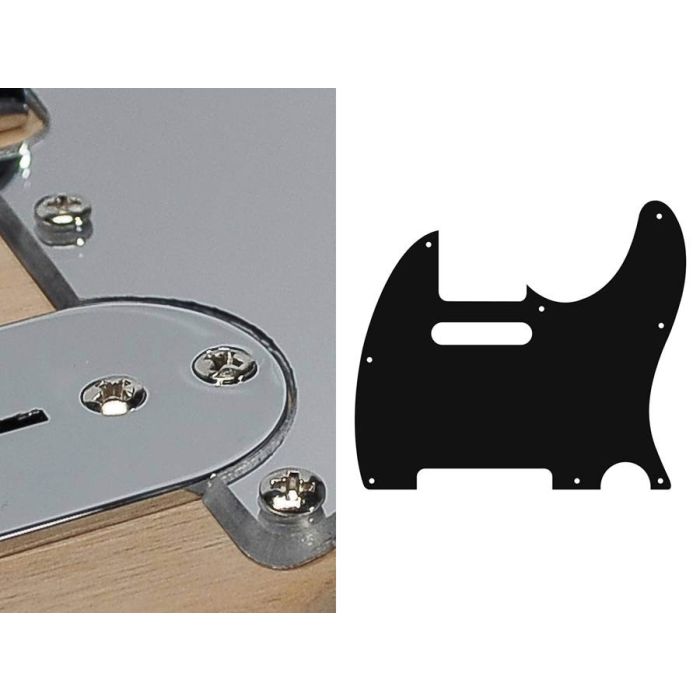 Pickguard Tele, 2 ply, mirror chrome, standard