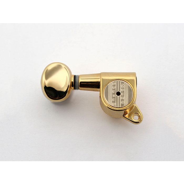 Duesenberg Z-Tuners, small oval buttons, 45°, 6-right, gold