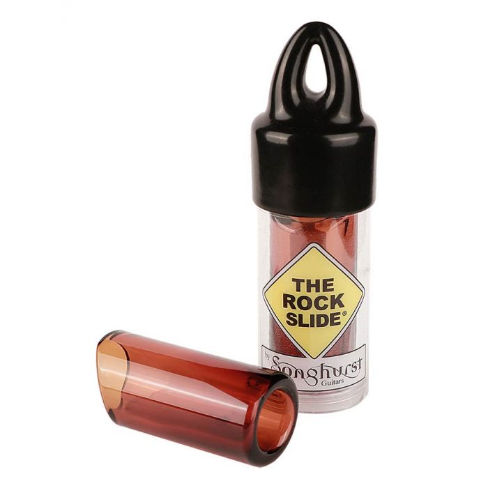 The Rock Slide moulded glass slide size S (inside 17.5 - length 48.5mm) - amber edition