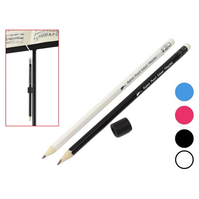 Artino set of pencils with eraser, black and white, 2B, includes one removable black magnet
