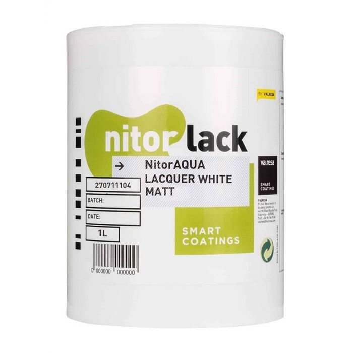 NitorLACK NitorAQUA waterbased matte white lacquer - 1L can