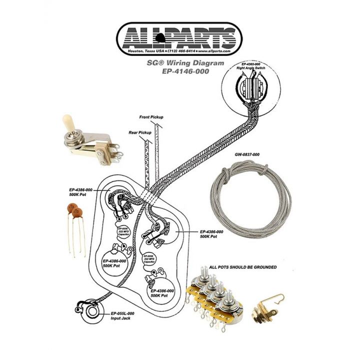 Allparts wiring kit for Gibson  SG  guitars