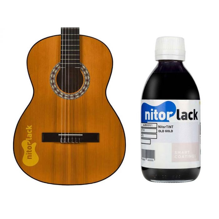 NitorLACK NitorTINT dye old gold for classical guitar - 250ml bottle