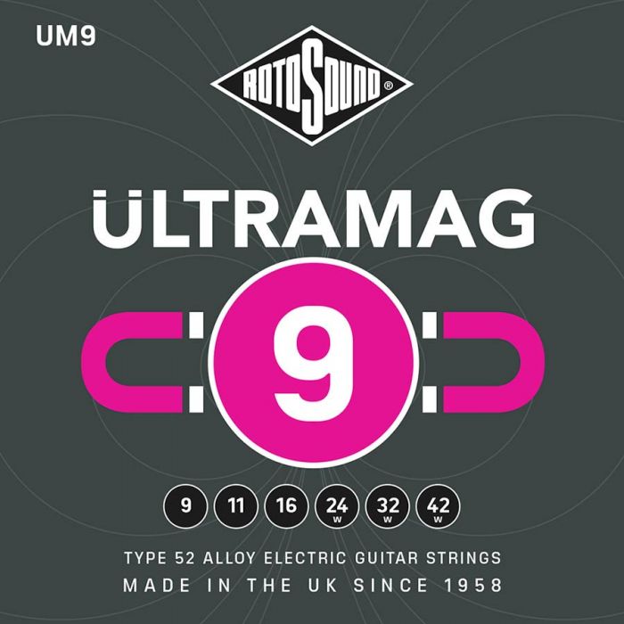 Rotosound Ultramag string set electric type 52 alloy wound 9-42, super light