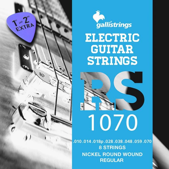 Galli 8-string set electric, nickel roundwound, 010-014-018-028-038-048-059-070