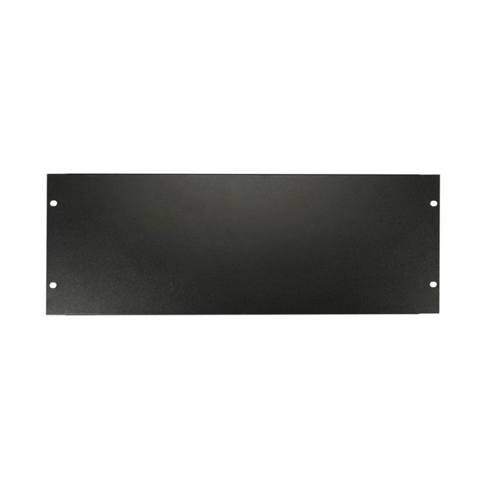 19 inch rack panel, 4 HE, metal, black, rack plate, bended edge