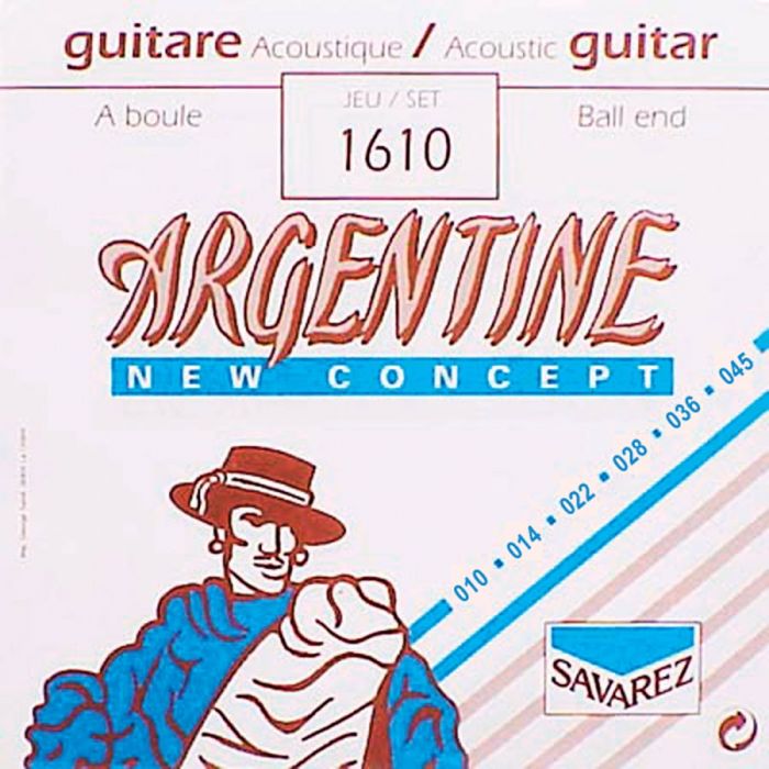 Argentine snarenset akoestisch, silverplated steel core, 010-045, light tension, ball end