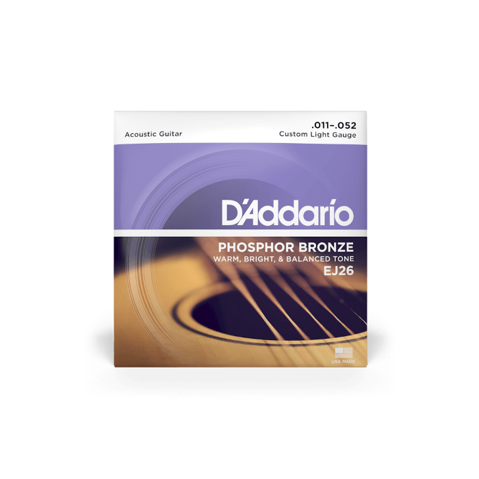 D'Addario Phosphor Bronze snarenset akoestisch, phosphor bronze, custom light, 011-015-022-032-042-052