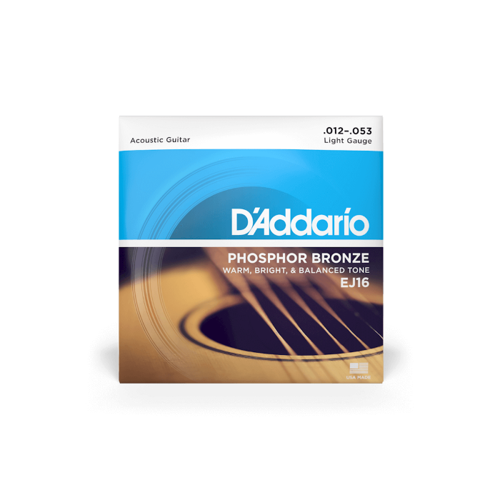 D'Addario Phosphor Bronze snarenset akoestisch, phosphor bronze, light, 012-016-024-032-042-053