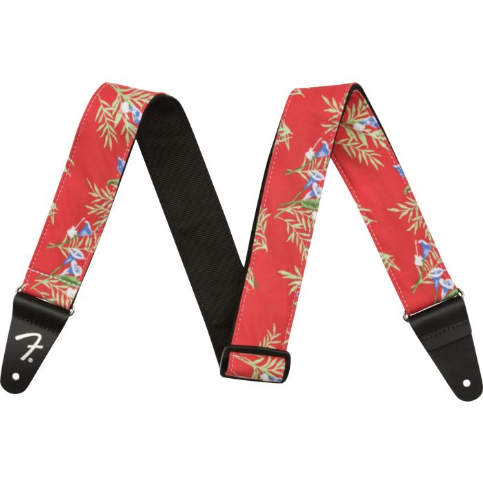 FenderĀ® Hawaiian Strap red floral 5cm