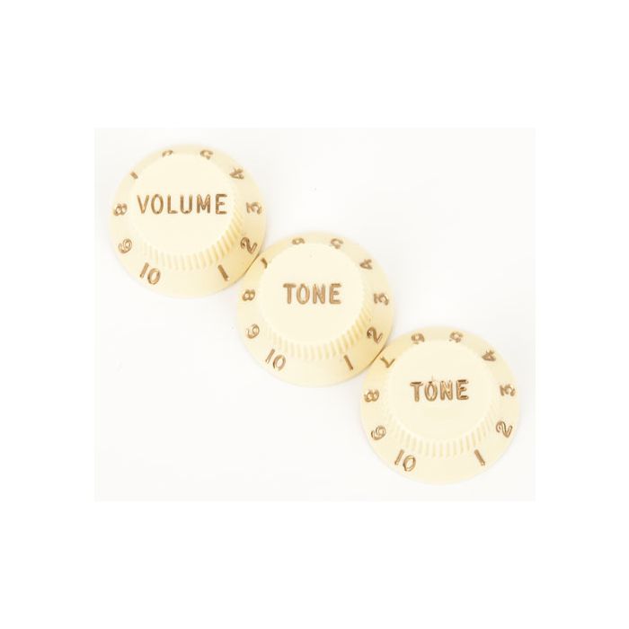 Fender® Strat® Pot Knobs (V/T/T) agedwh.