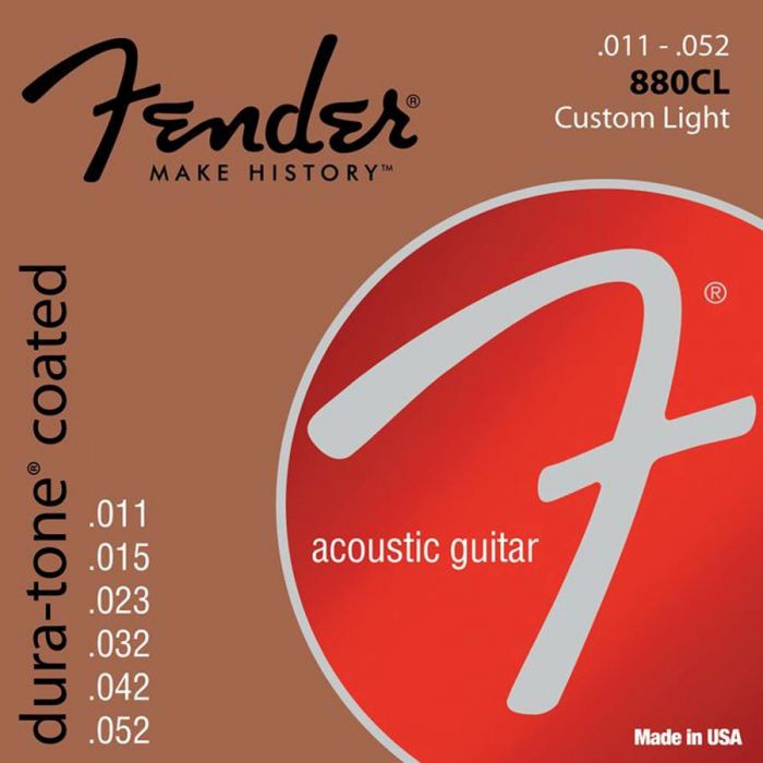 Fender Dura-Tone Coated 80/20 string set acoustic coated bronze custom light 011-015-023-032-042-052 