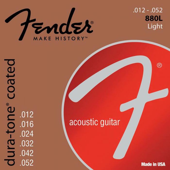 Fender Dura-Tone Coated 80/20 string set acoustic coated bronze light 012-016-024-032-042-052 