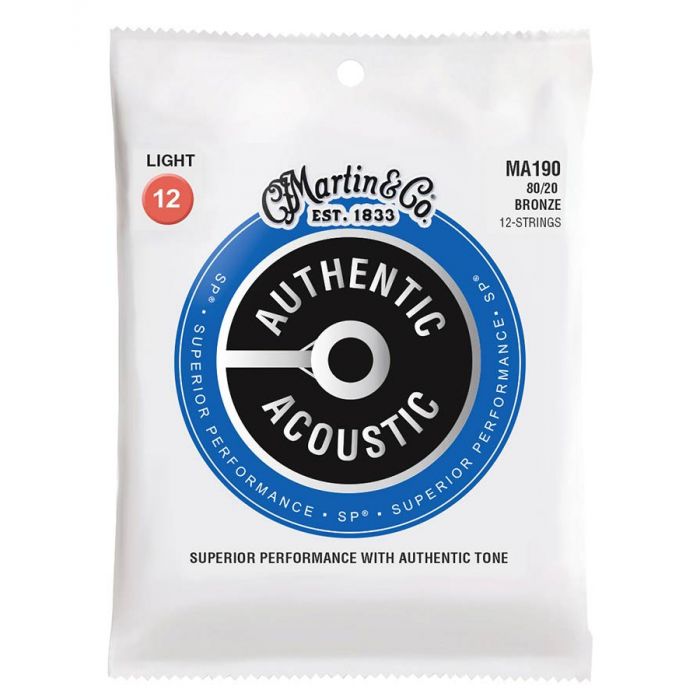 Martin Authentic Acoustic string set 12-string 80/20 bronze
