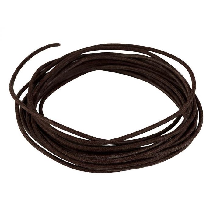 Gavitt USA made waxed cotton braided push back wire, brown, per meter