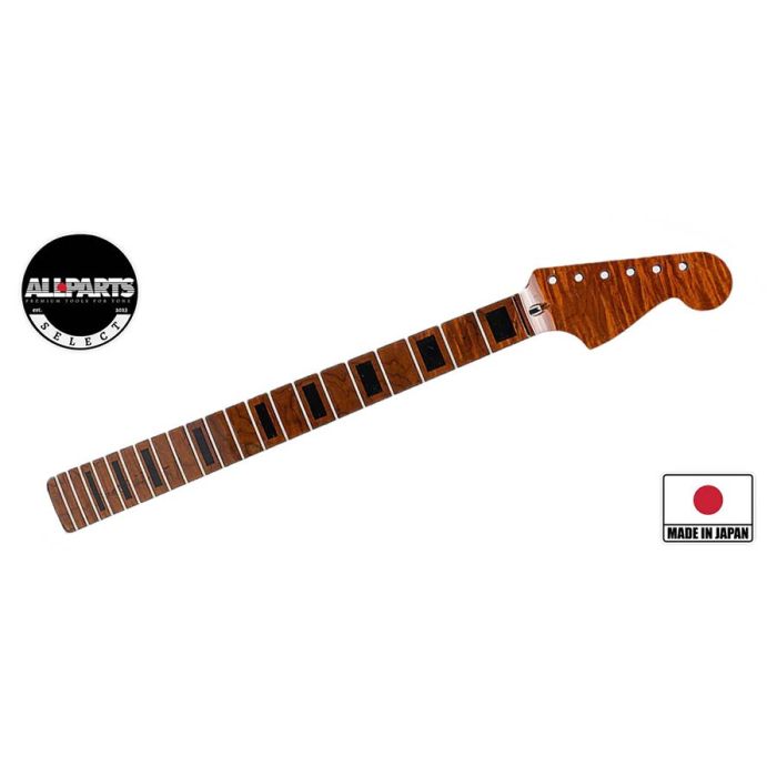 Allparts VIN-MOD Deluxe neck for Jazzmaster, AAA+ roasted flamed maple,  bound w. block inlays, poly finish (Selected Limited Edition)