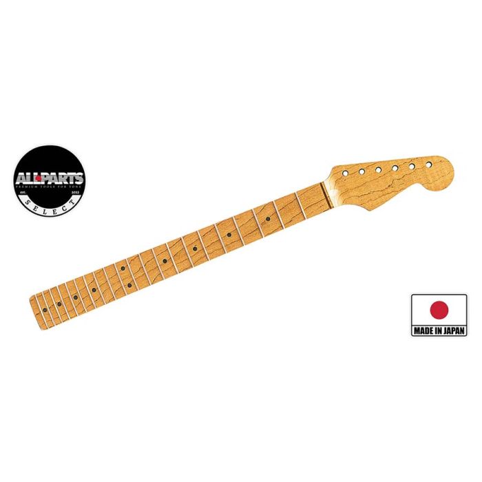 Allparts VIN-MOD replacement neck for Stratocaster, AAA+ roasted flamed maple,  chunky C shape, unfinished (Selected Limited Edition)