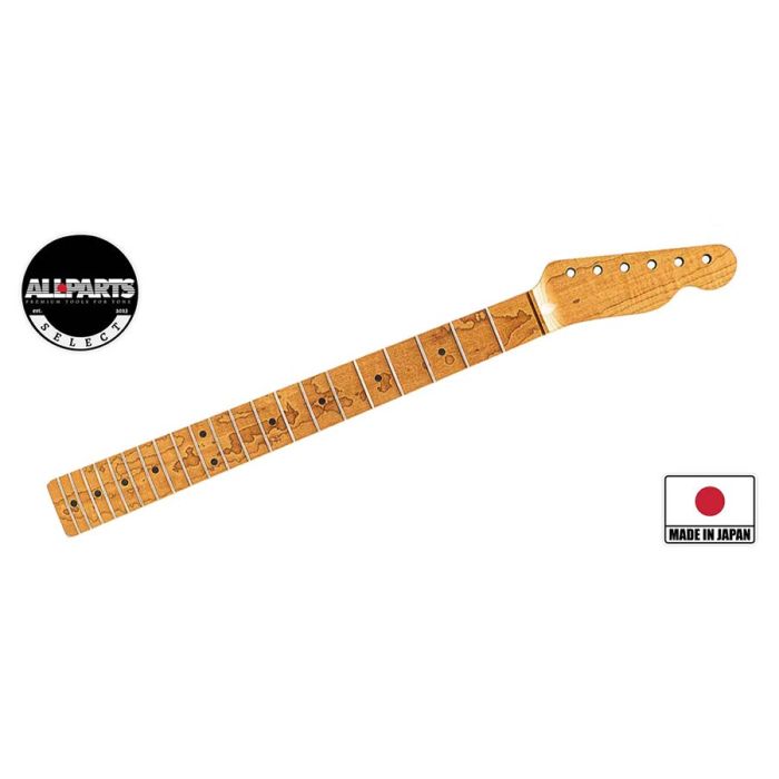 Allparts VIN-MOD replacement neck for Telecaster, AAA+ roasted flamed maple, chunky C shape, unfinished (Selected Limited Edition)
