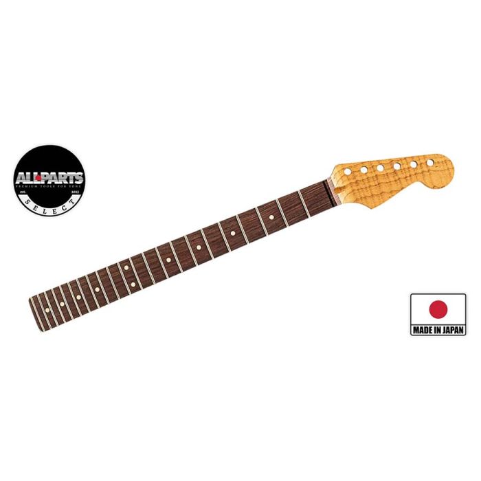 Allparts Ultra-MOD neck for Stratocaster, AAA+ roasted flamed maple, rosewood fretboard, unfinished (Selected Limited Edition)
