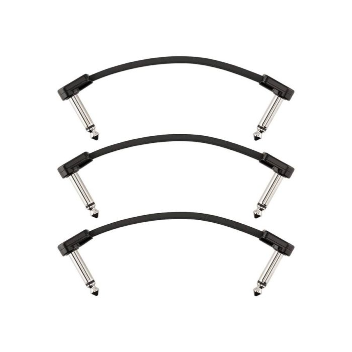 Fender Professional Series Blockchain 4" patch cable, 3-pack, angle/angle