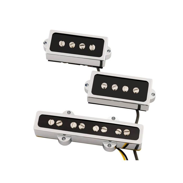 Fender Genuine Replacement Part cobalt chrome P/J Bass pickup set