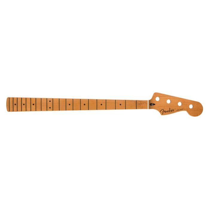 Fender Genuine Replacement Part satin roasted maple Jazz Bass neck, 20 jumbo frets, 12", maple, flat oval shape