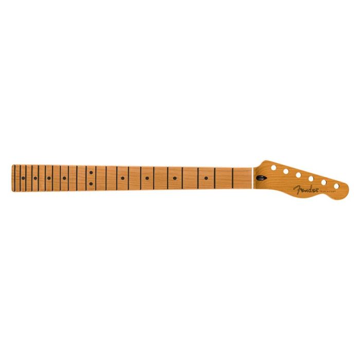 Fender Genuine Replacement Part satin roasted maple Telecaster neck, 22 jumbo frets, 12" radius, maple, flat oval shape