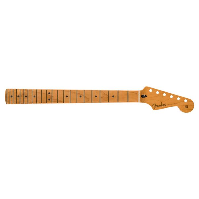 Fender Genuine Replacement Part satin roasted maple Stratocaster neck, 22 jumbo frets, 12" radius, maple, flat oval shape