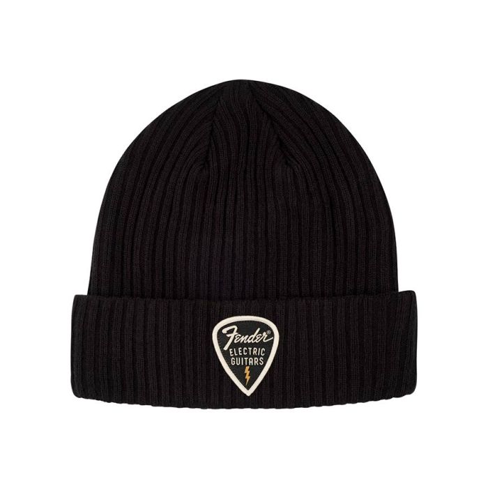 Fender Clothing Headwear pick patch ribbed beanie, black
