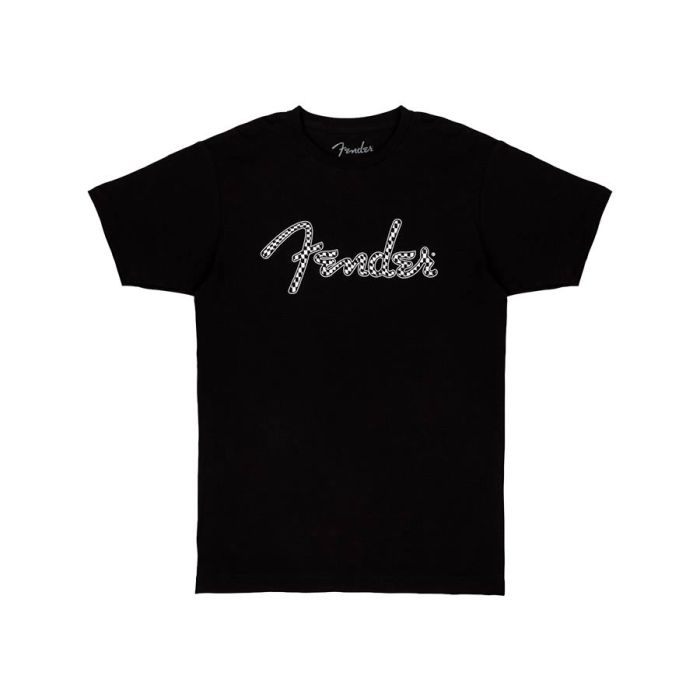 Fender Clothing T-Shirts spaghetti wavy checker logo t-shirt, black, S