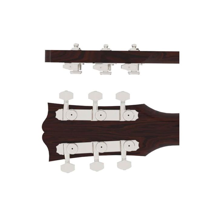 Hipshot	guitar tuner upgrade kit, 3+3 Grip-Lock, closed nickel