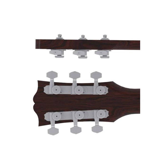 Hipshot	guitar tuner upgrade kit, 3+3 Grip-Lock, closed satin