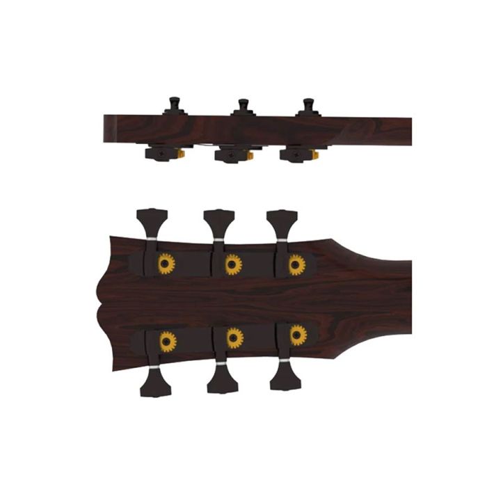 Hipshot	guitar tuner upgrade kit, 3+3 classic, open black