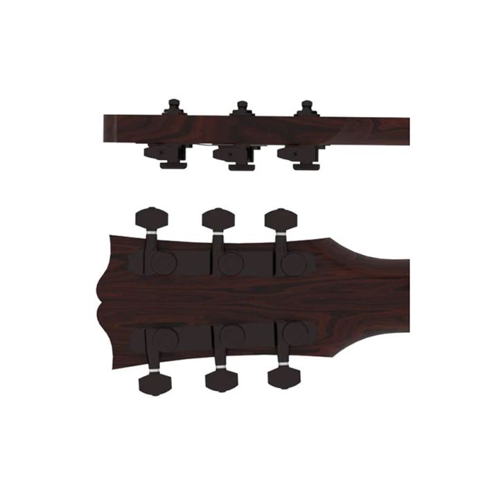 Hipshot	vintage guitar tuner upgrade kit, 3+3 Grip-Lock, closed black