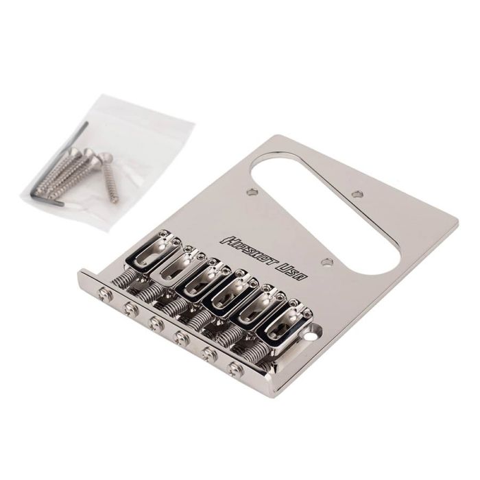 Hipshot	Telecaster retrofit bridge, 4 hole 6 saddles, stainless steel