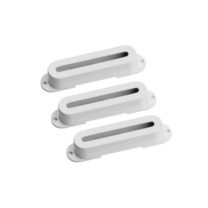 Seymour Duncan Hot Stack Pickup Cover Set for Strat - White with Logo