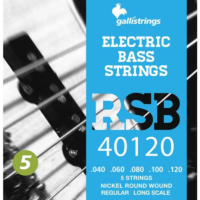 Galli Rock Star snarenset 5-snarige basgitaar, nickel roundwound, regular, 040-060-080-100-120