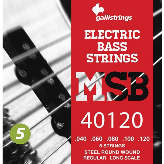 Galli Magic Sound Bass snarenset 5-snarige basgitaar, stainless steel regular, 040-060-080-100-120