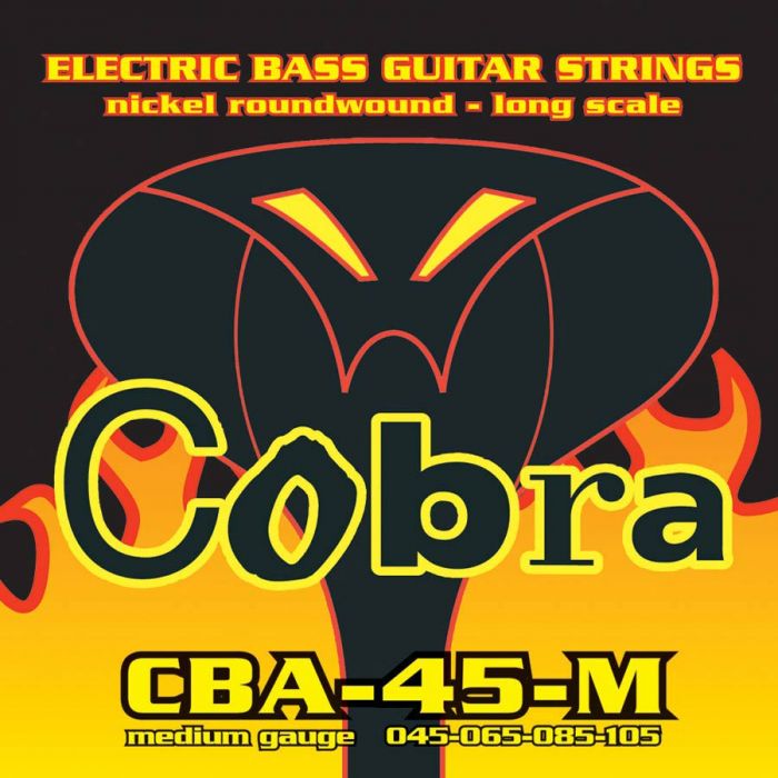 Cobra snarenset basgitaar, nickelplated, longscale, medium: .045-.065-.085-.105