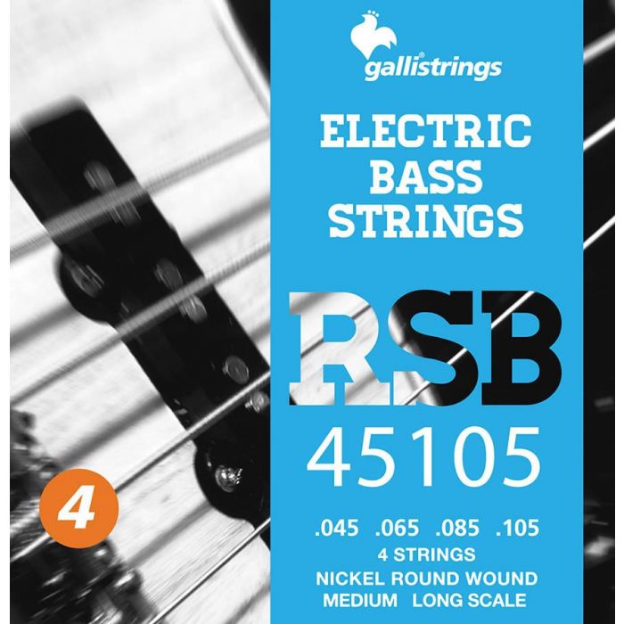 Galli Rock Star snarenset basgitaar, nickel roundwound, medium, 045-065-085-105