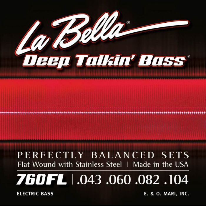 LaBella Deep Talkin' Bass snarenset elektrisch basgitaar, stainless steel flatwound, light, 043-060-082-104 longscale