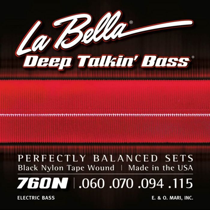 LaBella Deep Talkin' Bass snarenset basgitaar, black nylon tape wound, 060-070-094-115 longscale