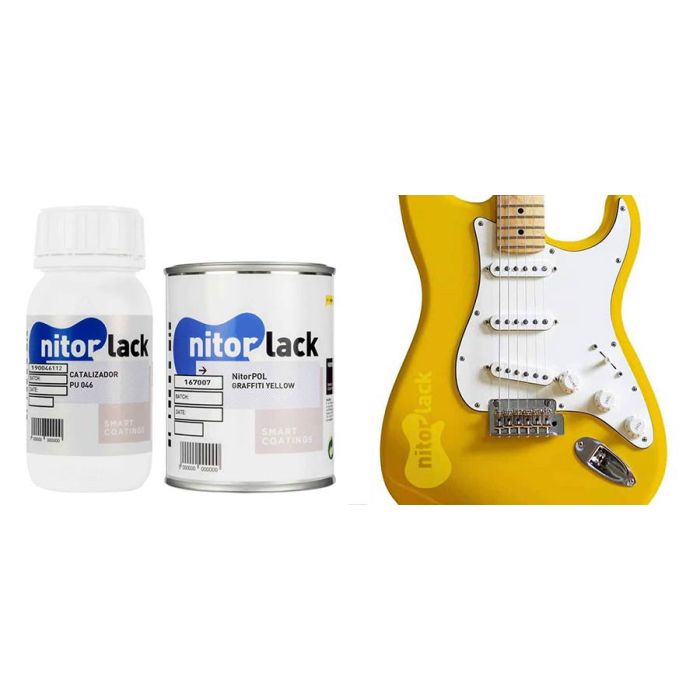 NitorLACK NitorPOL polyurethane paint graffiti yellow - 500ml can + 250ml hardener