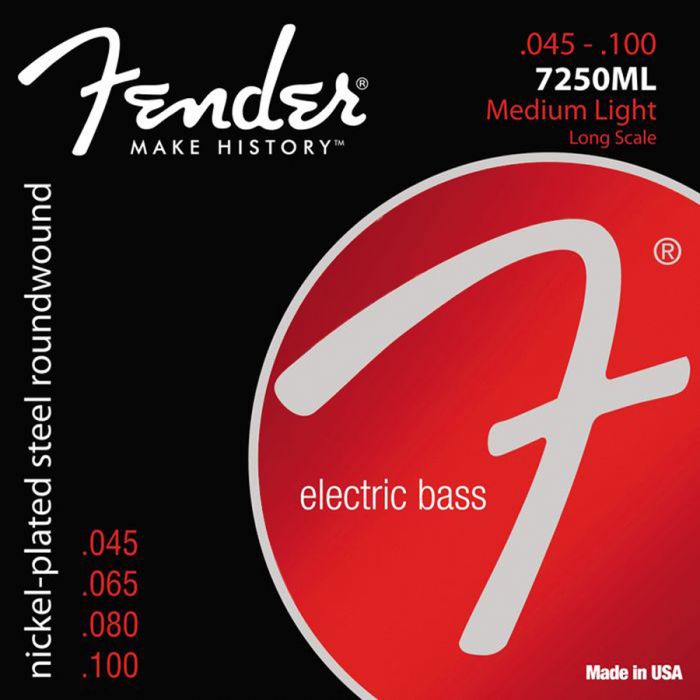 Fender Super 7250s string set electric bass nickel roundwound medium light 045-065-080-100 