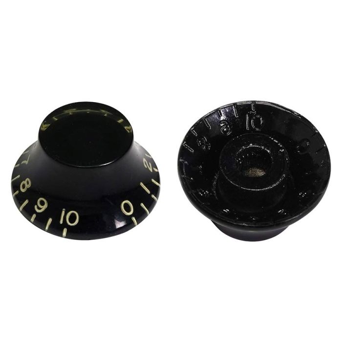 Hosco Japan bell knob set, true CAB relic black, inch size, 4 pcs.