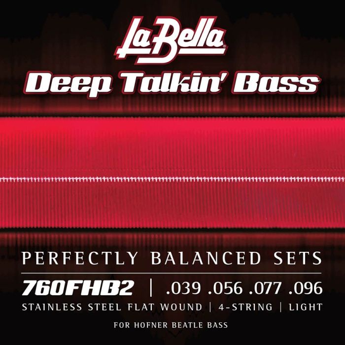 La Bella Deep Talkin' Bass string set electric bass, for Hofner Beatle, stainless steel flatwound, 039-056-077-096 shortscale