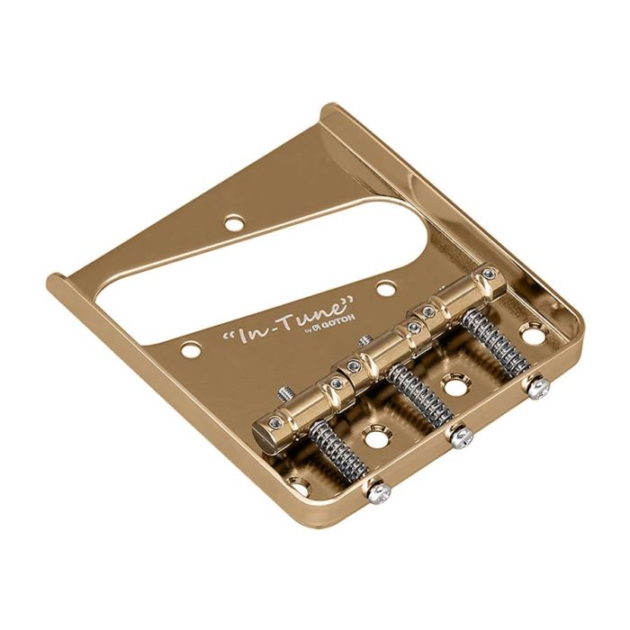 Gotoh BS-TC1 bridge-tailpiece T-model with brass saddles, gold
