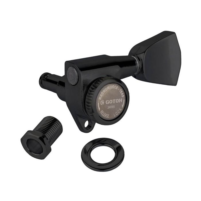 Gotoh SG301 machine heads with Magnum Lock Trad and 04 buttons, 3L3R, black