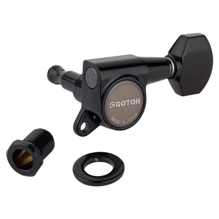 Gotoh SG381 machine heads with Magnum Lock and 07 buttons, 6L, black